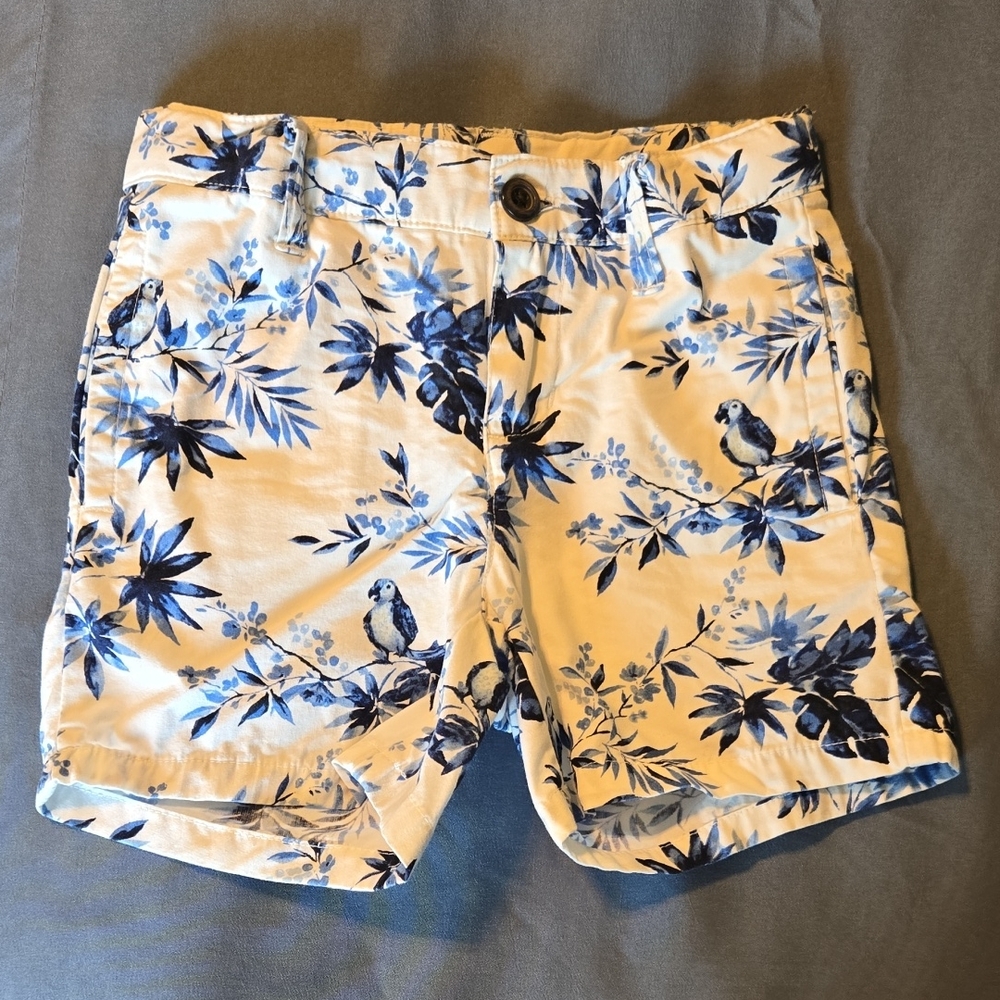 Janie And Jack Tropical Blue and White Floral Summer Shorts Size 2T